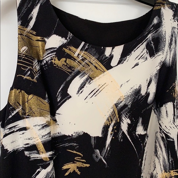 Aqua chic skater foil printed dress. NWT - Picture 2 of 5